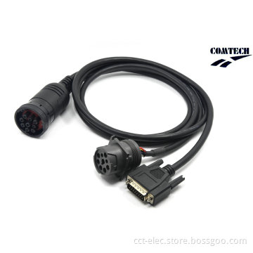 J1939p to J1939s+Db15pin Male Cable